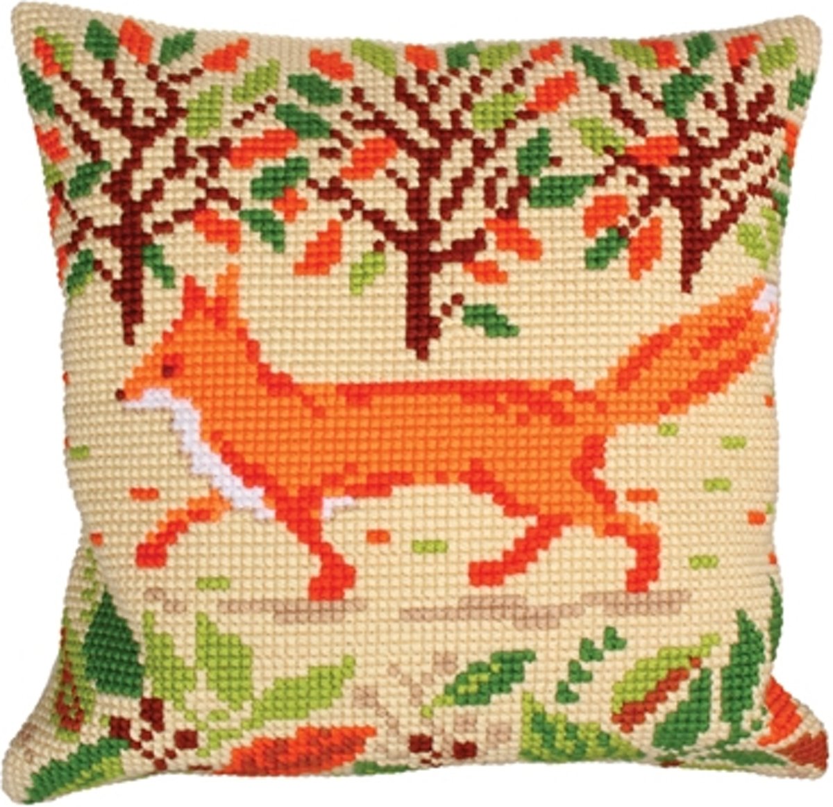 Voorbedrukt kruissteek Kussenpakket Red Fox Vos  Collection dArt